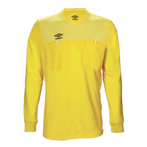Umbro Caution Long Sleeve Referee Jersey (Black, Yellow)