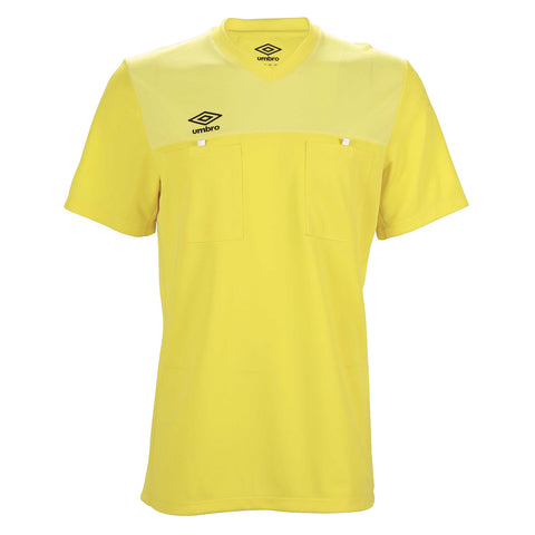 Umbro Caution Short Sleeve Referee Jersey (Black, Yellow, Blue)